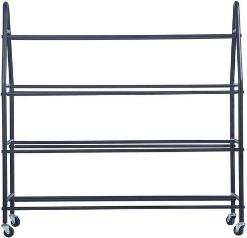 رفوف كرة السلة للكرات ذات العجلات، رفوف كروية لعربة الكرات الحديدية لحامل كرات المرآب، منظم كرات تخزين الكرة (أسود، 4 طبقات، 35 كرة) in Kuwait