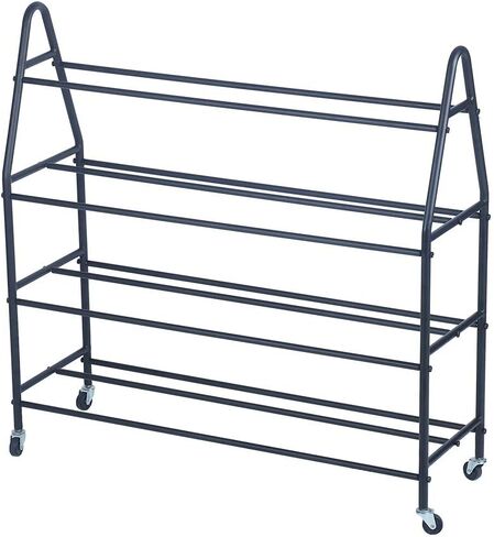 رفوف كرة السلة للكرات ذات العجلات، رفوف كروية لعربة الكرات الحديدية لحامل كرات المرآب، منظم كرات تخزين الكرة (أسود، 4 طبقات، 35 كرة) in Kuwait