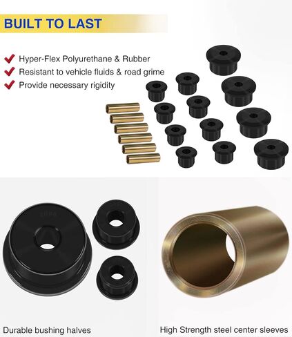 2.2109G KJ02008BK Polyurethane Rear Leaf Spring Eye & Shackle Bushings Kit for Jeep Cherokee Comanche Wagoneer Grand Wagoneer Leaf Spring Bushing & Steel Sleeves in Saudi Arabia