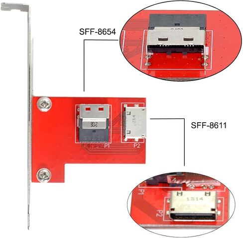 Cablecc PCI-Express 4.0 Mini SAS SFF-8087 إلى SAS HD SFF-8643 PCBA أنثى محول مع قوس in Kuwait