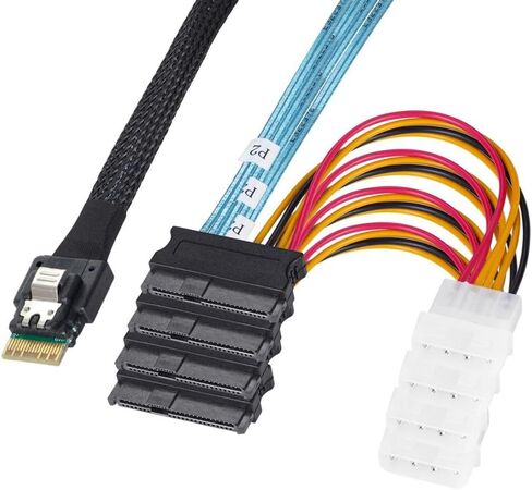 chenyang SFF-8654 4i 38Pin Host Male to SFF-8654 38Pin Male PCI-E Slimline SAS Target Cable 40cm in Kuwait