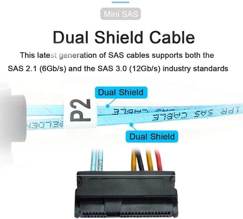 chenyang SFF-8654 4i 38Pin Host Male to SFF-8654 38Pin Male PCI-E Slimline SAS Target Cable 40cm in Kuwait