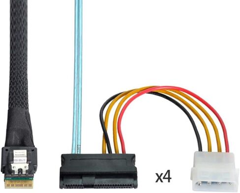 chenyang SFF-8654 4i 38Pin Host Male to SFF-8654 38Pin Male PCI-E Slimline SAS Target Cable 40cm in Kuwait