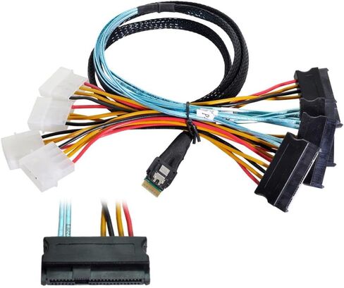 chenyang SFF-8654 4i 38Pin Host Male to SFF-8654 38Pin Male PCI-E Slimline SAS Target Cable 40cm in Kuwait