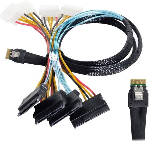 chenyang SFF-8654 4i 38Pin Host Male to SFF-8654 38Pin Male PCI-E Slimline SAS Target Cable 40cm in Kuwait