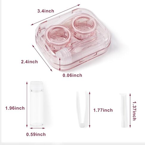 4 Piece Flip Lid Clear Contact Lens Case Travel Set, Cute Contact Lens Case Set No Need to Screw Lid Contact Lens Case Travel and Home Contact Lens Soak Storage Set in Saudi Arabia