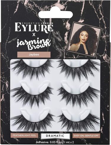 Eylure Jasmine Brown, رموش صناعية، Curly Queen، تتضمن مادة لاصقة، قابلة لإعادة الاستخدام، زوج واحد in Saudi Arabia