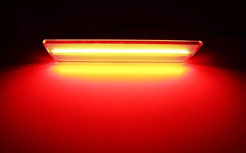 iJDMTOY 75-090-Smoked-Red Smoked Lens أحمر كامل LED مجموعة إضاءة جانبية خلفية لسيارة Dodge 2008-14 Challenger & 2011-14 Charger، مدعوم بـ 36 صمام ثنائي LED، استبدل مصابيح العلامات الجانبية OEM in Kuwait