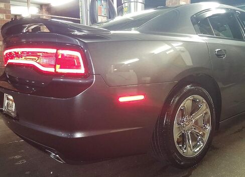 iJDMTOY 75-090-Smoked-Red Smoked Lens أحمر كامل LED مجموعة إضاءة جانبية خلفية لسيارة Dodge 2008-14 Challenger & 2011-14 Charger، مدعوم بـ 36 صمام ثنائي LED، استبدل مصابيح العلامات الجانبية OEM in Kuwait