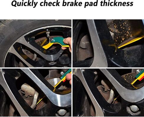 8Pcs Portable Color Coded Brake Lining Thickness Gauge, Quickly Gauge Brake Pad Thickness of Any Vehicle,The Most Practical Car Gadgets in Saudi Arabia