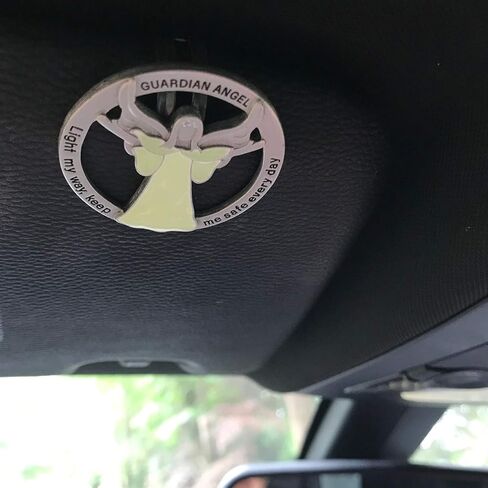 Light My Way Guardian Angel Auto Visor Clip, Glow in the Dark, Gifts for Drivers, 1 7/8-Inches, by Abbey & CA Gift in Saudi Arabia