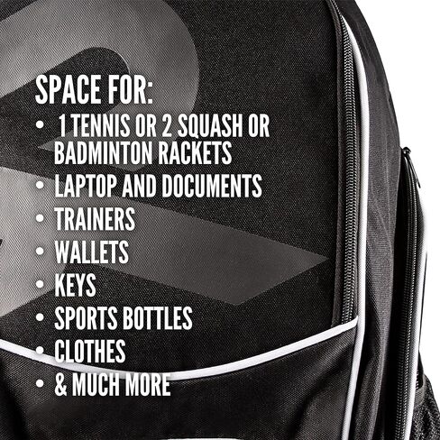 حقيبة ظهر رياضية - لمضرب تنس واحد أو مضارب اسكواش أو كرة الريشة. حقيبة ظهر للمضارب + الأحذية + الكمبيوتر المحمول + زجاجة ماء in Kuwait