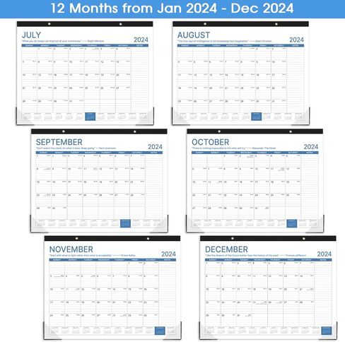 تقويم مكتب 2024 - 2024 تقويم مكتب كبير، تقويم مكتب 2024، يناير 2024 - ديسمبر 2024، 2024 تقويم مكتب كبير 22 × 17، 2 في 1، ورق سميك + واقيات زوايا + كتل كبيرة مسطرة - أزرق in Saudi Arabia