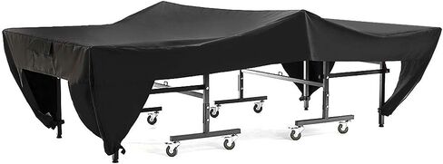 غطاء طاولة تنس، غطاء طاولة بينج بونج مقاوم للماء للاستخدام الداخلي والخارجي يناسب كلا الطاولات القابلة للطي والطاولات المسطحة وحماية من جميع الأحوال الجوية باللون الأسود (110.2 × 60.2 × 28.7 بوصة) in Kuwait