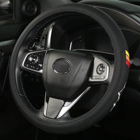 غطاء عجلة القيادة من الجلد الفاخر متوافق مع Toyota Tacoma 4Runner Tundra Highlander Sequoia، غير قابل للانزلاق، مسامي 15-16.5 بوصة in Saudi Arabia