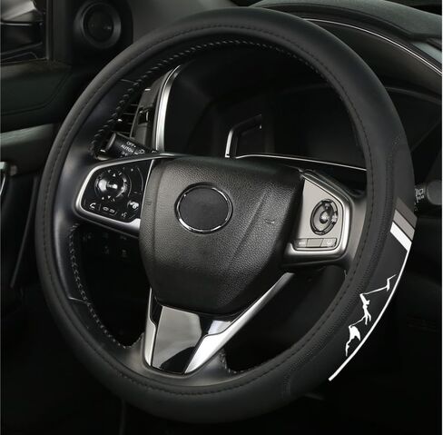 غطاء عجلة القيادة من الجلد الفاخر متوافق مع Toyota Tacoma 4Runner Tundra Highlander Sequoia، غير قابل للانزلاق، مسامي 15-16.5 بوصة in Saudi Arabia