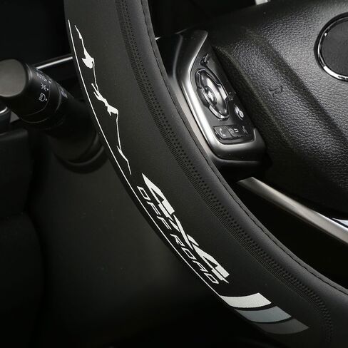 غطاء عجلة القيادة من الجلد الفاخر متوافق مع Toyota Tacoma 4Runner Tundra Highlander Sequoia، غير قابل للانزلاق، مسامي 15-16.5 بوصة in Saudi Arabia