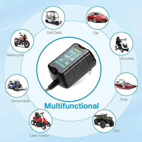 شاحن بطارية EBL 6V 12V 1.5Amp شاحن ذكي - شاحن بطارية السيارة المحمول شاحن هزيلة للحفاظ على البطارية مع تعويض درجة الحرارة للسيارات والدراجات النارية والقوارب والمركبات الرباعية والمركبات الترفيهية in Kuwait