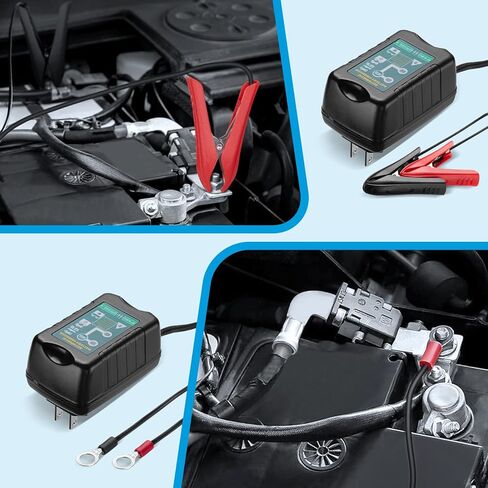 شاحن بطارية EBL 6V 12V 1.5Amp شاحن ذكي - شاحن بطارية السيارة المحمول شاحن هزيلة للحفاظ على البطارية مع تعويض درجة الحرارة للسيارات والدراجات النارية والقوارب والمركبات الرباعية والمركبات الترفيهية in Kuwait