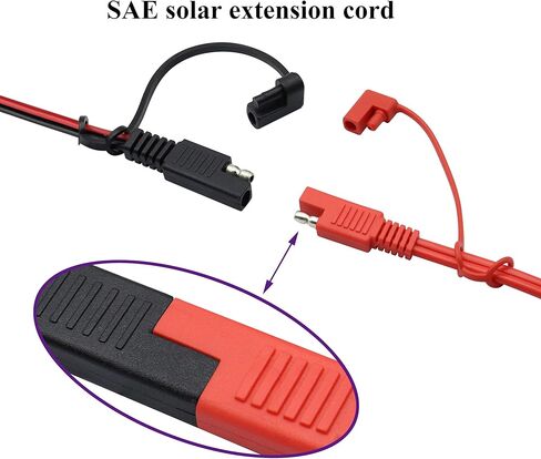 SAE Extension Cable 16 AWG Wire Harness 12V-24V DC SAE to SAE Cable with Switch Quick Connect/Disconnect Snap Action Cable for Motorcycle Cars,Camp Trailer Solar Panels(2.4m/7.8ft-Switch) in Saudi Arabia