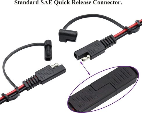 SAE Extension Cable 16 AWG Wire Harness 12V-24V DC SAE to SAE Cable with Switch Quick Connect/Disconnect Snap Action Cable for Motorcycle Cars,Camp Trailer Solar Panels(2.4m/7.8ft-Switch) in Saudi Arabia