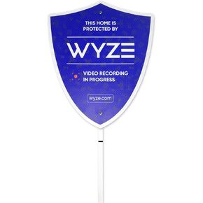 Wyze Reflective Home Security Signs for Yard（12" x 30" ）- Aluminum Compatible for Wyze Home Security System, Weatherproof Outdoor Sign with Stake for Video Surveillance, Rust-Free and Fade-Resistant