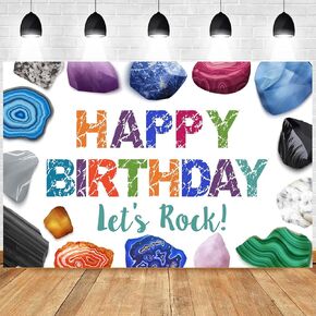 Geology Birthday Party Decorations for Boys and Girls Crystal Themed Birthday Party Decorations Geology Birthday Party Banner Backdrop for Rocks Geology Birthday