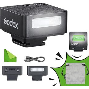 Godox Flash Godox iM20 Camera Flash - Godox iM20 Mini Flash Manual 440 Full-Power Flashes/3s Recycle Times/5 Power Levels, Camera Flash for Sony zve10/Sony zv1/Sony a7iii/Ricoh gr3/Fujifilm f1