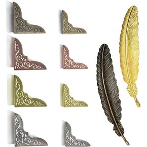 96 Pcs Book Corner Protectors Metal Book Corners for Decorating and Protecting Scrapbook, Photo,Album,Diary, Folder