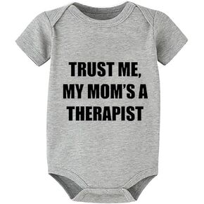 Trust Me My Mom Is A Therapist Newborn Girl Clothes Newborn Girl Outfit Short Sleeve Girl Infant Outfits White Bab