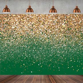 7x5ft Green and Gold Backdrop Golden Spots Backdrop for Photography Vintage Astract Background for Family Birthday Party Newborn Studio Props
