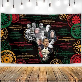 Black History Month Backdrop African American History Month Banner Pan African American Black History Month Decorations for Home Party