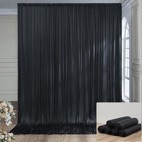 10×12ft Navy Blue Wrinkle Free Backdrop Curtain, Soft Silky Easy to Drape Wedding Drapes for Backdrop, 2 Panels 5×12 ft Photo Backdrop Curtains for Parties Birthday Photography Background Cloth