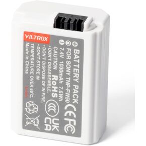 NP-FW50 Lithium-Ion 1030mAh Rechargeable Battery, Updated USB-C Input Camera Battery for Sony A7S II, A7R II, ZV-E10, A7, A7S, A7R, A6400, A6500, A6300, A5000, A5100, A6000