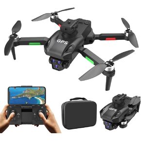 Drone with GPS for Beginner，1080HD Camera WiFi Live Video RC Quadcopter Drone for Adults, Auto Return,Obstacle Avoidance,Follow Me, and Circle Fly Smart Fodable FPV Drone for Kids，Brushless Motors (black)