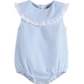 Lil cactus Girl Baby and Toddler Lace Collar Bubble Romper