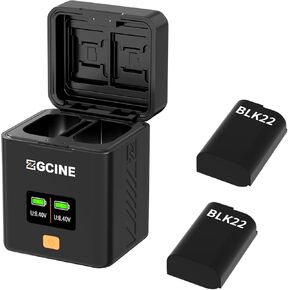 ZGCINE PS-BLK22 Charging Case USBC PD Fast Dual Charger for Panasonic LUMIX DMW-BLK22 Camera Battery
