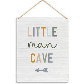 Little Man Cave Sign, Boho Nursery Decor Boy, Boy Nursery Wall Decor, Baby Boy Room Decor, Toddler Little Boy Room Decor, Little Man Cave Wooden Hanging Signs Plaque, 8x10 Inch