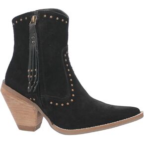Dingo Womens Classy N' Sassy Snip Toe Zippered Casual Boots Ankle High Heel 3" & Up - Black - Size 8.5 M