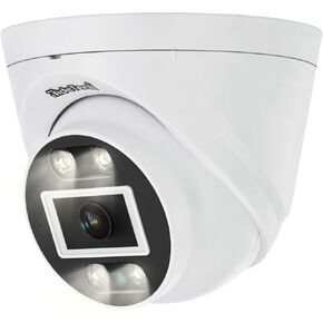 JideTech 5MP Turret POE Camera Outdoor, Security IP Camera Indoor, Human/Motion Detection, 2 Way Talk, Smart Color Night Vision, 108° Wide Angle 2.8mm Lens, IP66 Waterproof, MicroSD Recording