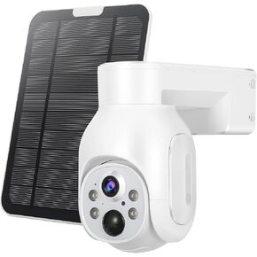100% Wire-Free Wireless Rechargeable Battery Solar Powered Outdoor 1080P Home PTZ 2.4G WiFi Security Camera PIR Motion Recording Two-Way Audio IP65 Weatherproof Color Night Vision AT-S700