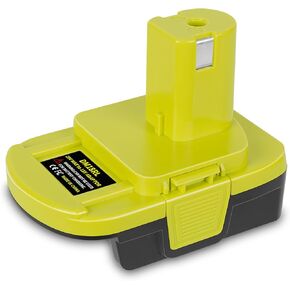 Battery Adapter for Dewalt for Milwaukee 20V/18V Li-Ion Battery Convert to for Ryobi 18V P108 ABP1801 Battery with USB Port (Green)