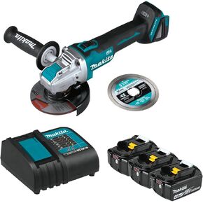 Makita BL1840BSCX3 18V LXT 4 Ah Lithium-Ion Battery and Charger Starter Pack with Bonus X-LOCK Grinder
