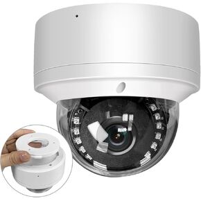 4MP PoE IP Dome Camera with Microphone/Audio, IP Security Camera Outdoor 11pcs IR Night Vision 98ft Waterproof IP66 Indoor Wide Angle HD 2.8mm Lens, Compatible NVR,Not Supported PTZ