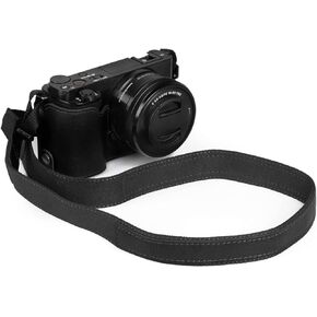 MegaGear Ever Ready Genuine Leather Camera Half Case Compatible with Sony ZV-E10 (Black)
