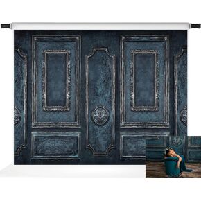 Kate Blue Vintage Wall Backdrops Retro Interior Classic Photography Backdrops Elegant Portrait Photo Studio Props, 7x5ft