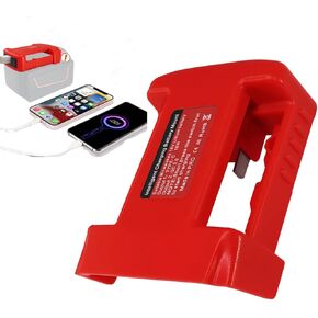 for Milwaukee 18v USB Charger Adapter, 2 Pack USB Charger Adapter Compatible for Milwaukee M-18 Battery, Power Battery Connector with USB&Type-C Charging Interface Power Wheel Adapter (NO Battery)