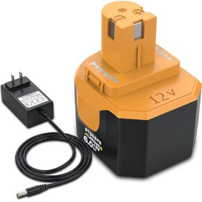 1 Pack 12V Battery 6000mAh for Replacement Ryobi Lithium-ion Battery for Ryobi 1311148 130147008 1400652 1400670 4400005 1400143 12V Replacement Lithium-ion Battery - with a Fast Charger