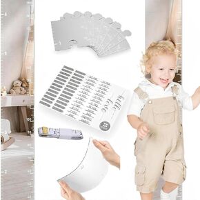 Growth Chart Mirror for Wall - Kids Height Wall Chart, Puzzle Mirror & Bedroom Wall Decor - Foldable Height Measuring Mirror with Height Chart for Kids & Height Growth Measurement for Wall