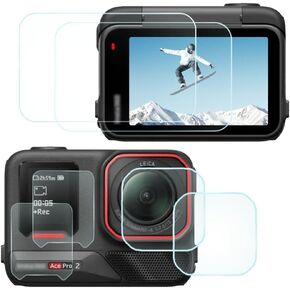 Lens+LCD Screen Protector for Insta360 Ace Pro2 Action Camera, Ultra-Clear 9H Hardness Tempered Glass Cover for Insta360 Ace Pro2-2+2+2 Packs